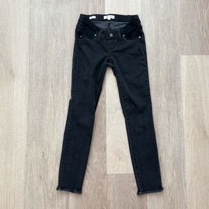 Madewell Maternity Side Panel Skinny Dark Wash Cutoff Jeans Size 25
